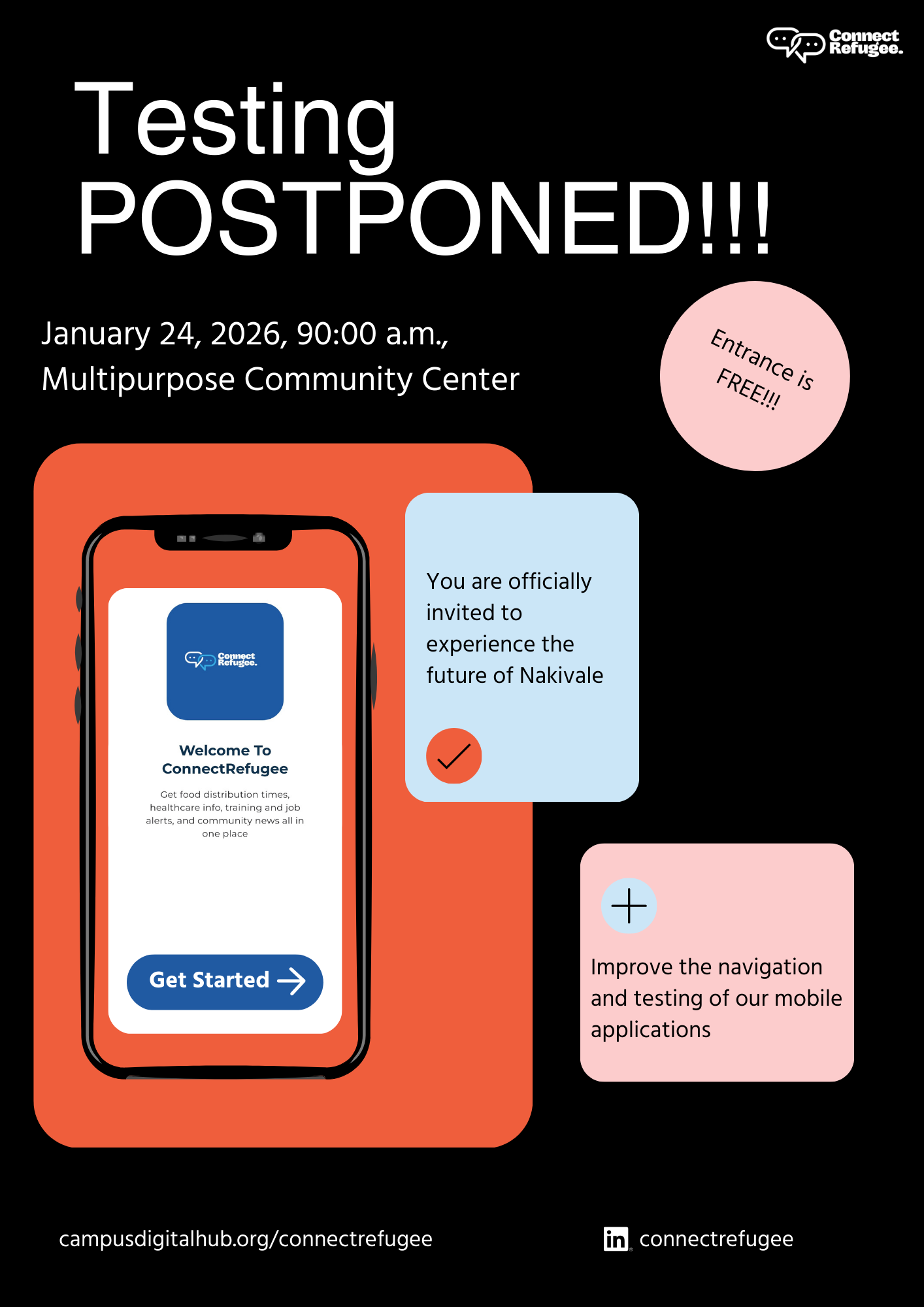 Mobile App Testing postponed!!!
